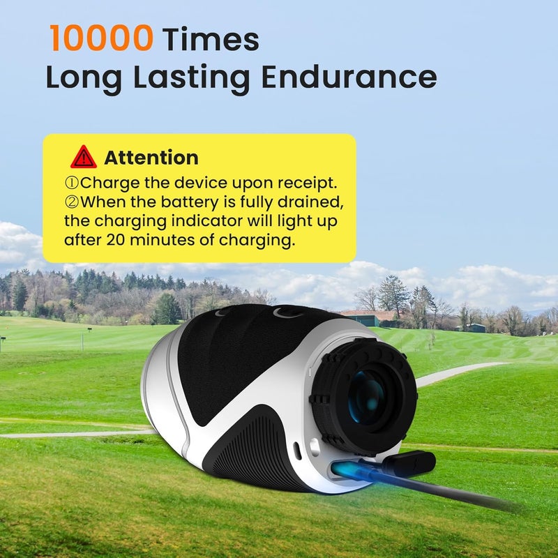 PEAKPULSE 1200 Yards Mini Golf Range Finder for Golfer and Hunter Rangefinder HDLCD 7X Magnification with Slope for Hunting Men Women Rechargeable Flag Locked with Vibration Angle VD HD - Image 4